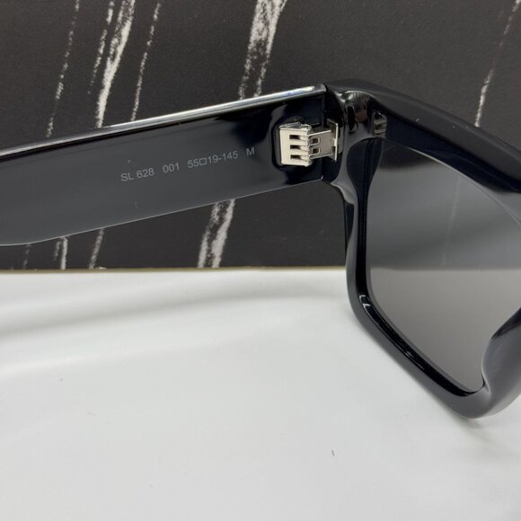NEW SL628 001 SAINT LAURENT SQUARE BLACK UNISEX SL 628 001 SUNGLASSES - Picture 7 of 9